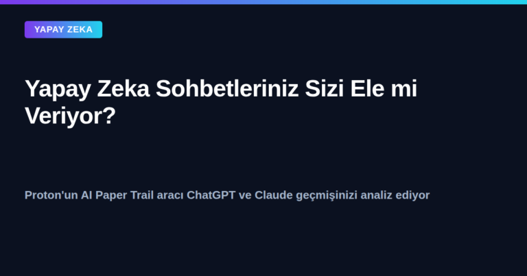 Proton AI Paper Trail aracı ChatGPT ve Claude sohbet geçmişini analiz ediyor