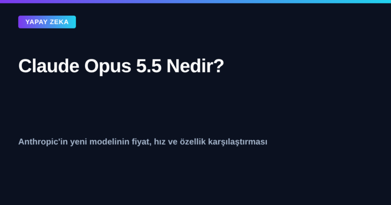 Claude Opus 5.5 kapak görseli - Anthropic yeni yapay zeka modeli