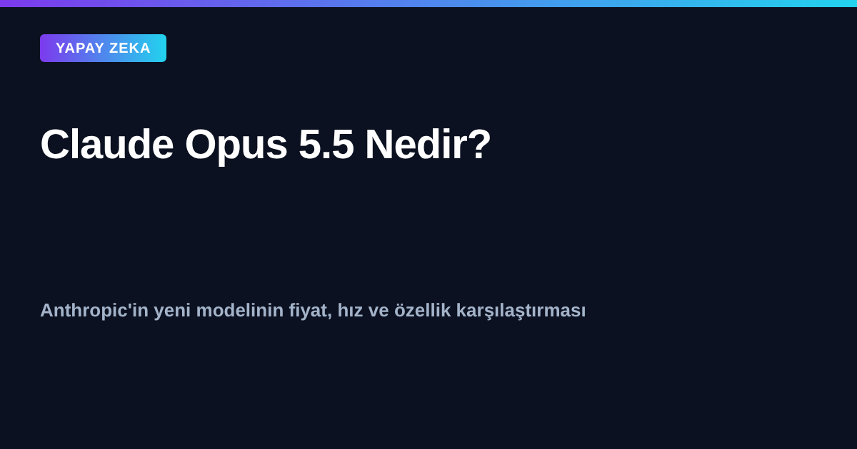 Claude Opus 5.5 kapak görseli - Anthropic yeni yapay zeka modeli